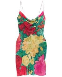 Balmain - Silk Cowl Neck Dress With Thin Straps - Lyst