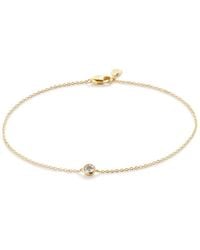 Monica Vinader - 14Kt Solitaire Diamond Bracelet - Lyst