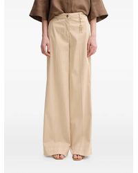 Fracomina - Charm-Detail Wide-Leg Trousers - Lyst
