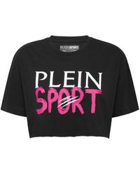 Philipp Plein - Cropped-T-Shirt mit Logo-Print - Lyst