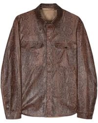Salvatore Santoro - Lederjacke Mit Schlangen-Print - Lyst