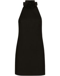 Dolce & Gabbana - Robe courte sans manches à fleurs appliquées - Lyst