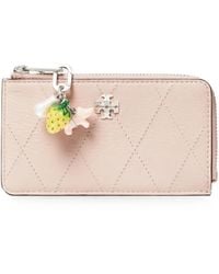 Tory Burch - Charlie Quilted Zip Card Case - Lyst