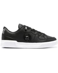 Just Cavalli - Logo-Patch Leather Sneakers - Lyst