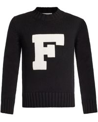 Ferragamo - Pullover mit beflocktem Logo - Lyst