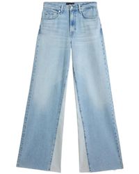 7 For All Mankind - Flared Contrast Panel Jeans - Lyst