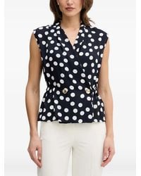 Joseph Ribkoff - Polka-Dot Wrap-Style Top - Lyst