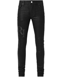 Amiri - Waxed Staggered Logo Jeans - Lyst