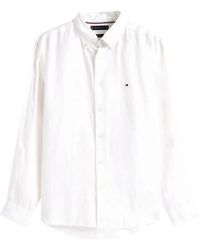 Tommy Hilfiger - Embroidered-Logo Linen Shirt - Lyst