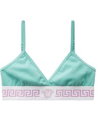 Versace - Geribbelde Bralette Van Katoen-Jersey - Lyst