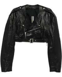 Rick Owens - Reimagined Leather Jacket With Adjustable Belt - Lyst