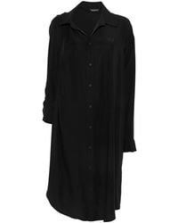 Balenciaga - Logo-Embroidered Button-Up Dress - Lyst