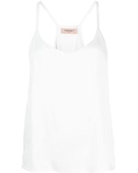 Twinset - Satin-Finish V-Neck Tank Top - Lyst