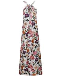 Borgo De Nor - Robe Longue À Fleurs Et Détails Appliqués - Lyst