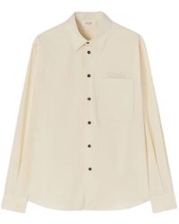 RETORI - Embroidered-Detail Chest-Pocket Long-Sleeve Cotton Shirt - Lyst
