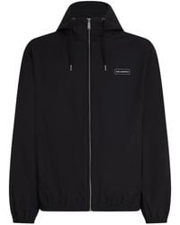 KARL LAGERFELD - Logo-Patch Hooded Jacket - Lyst
