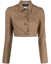 Marine Serre - Cropped-Jacke Aus Moon Diamant-Jacquard - Lyst