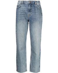 Ba&sh - Logo-Patch Cropped Jeans - Lyst