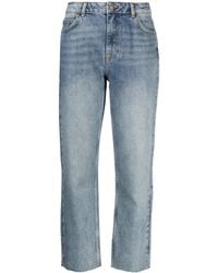 Ba&sh - Vaquero capri con parche del logo - Lyst