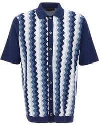 Gran Sasso - Camisa De Algodón Con Motivo Chevron En Jacquard - Lyst