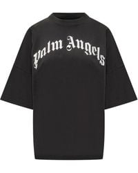 Palm Angels - Curved Logo Over Tee - Lyst