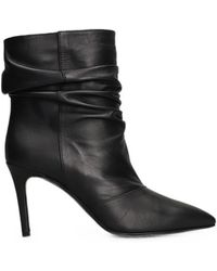 Via Roma 15 - Ruched Pointed-Toe Ankle Boots - Lyst