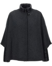 Fay - Hook-Fastening Wool Cape - Lyst