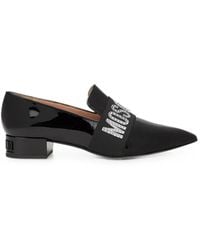 Moschino - Crystal-Embellished Logo-Plaque Pumps - Lyst