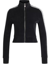 HUGO - Zip-Up Velvet Cardigan - Lyst