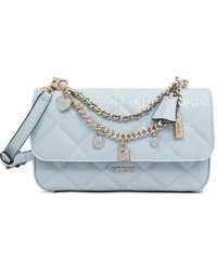 Guess - Libby Quilted Charm-Detail Shoulder Bag - Lyst