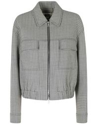 Ports 1961 - Wollen Jack Met Pied-De-Poule Print - Lyst