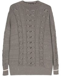 Lorena Antoniazzi - Sequin-embellished Cable-knit Jumper - Lyst