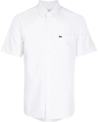 Lacoste - Chemise Manches Courtes À Patch Logo Crocodile - Lyst