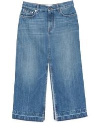 Givenchy - Denim Midi Skirt - Lyst