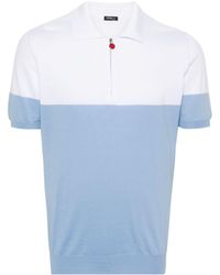 Kiton - Fine-ribbed Two-tone Polo Shirt - Lyst