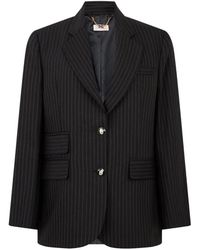 Elisabetta Franchi - Stripe-Pattern Notched-Lapels Blazer - Lyst