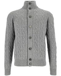 FILIPPO DE LAURENTIIS - Cable-Knit Button-Up Cardigan - Lyst