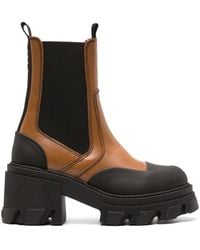 Ganni - Platform Leather Chelsea Boots - Lyst