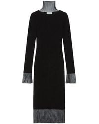 Sportmax - Fringed Roll-Neck Midi Dress - Lyst