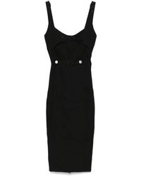 Mugler - Abito Midi Denim Con Inserti - Lyst