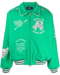 Represent - Motif-embroidered Wool-blend Bomber Jacket - Lyst