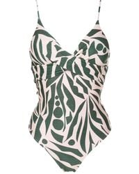 Lygia & Nanny - Maillot De Bain Bianca À Imprimé Graphique - Lyst