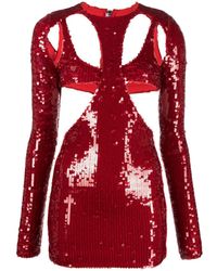 LAQUAN SMITH - Sequinned Cut-out Minidress - Lyst