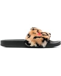 Marni - Embroidered-Logo Detail Pool Slides - Lyst