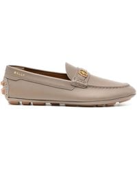 Bally - Emblem-Plaque Leather Driving Shoes - Lyst