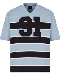 ARMANI EXCHANGE - ストライプ Vネックtシャツ - Lyst