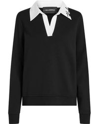 KARL LAGERFELD - Logo-Embroidered Sweater - Lyst