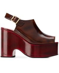 Marni Sandali "Piercing" In Pelle 110Mm - Marrone