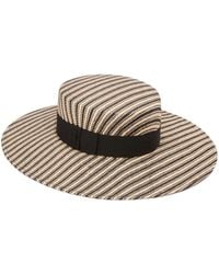 Nina Ricci - Striped Raffia Canotier Hat - Lyst