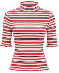 Tommy Hilfiger - Striped Ribbed T-Shirt - Lyst